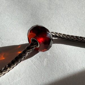 Authentic Trollbeads stunning Amber Faceted Bead